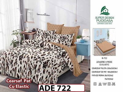 Lenjerie din finet  6 piese si cearceaf cu elastic - ADE 722