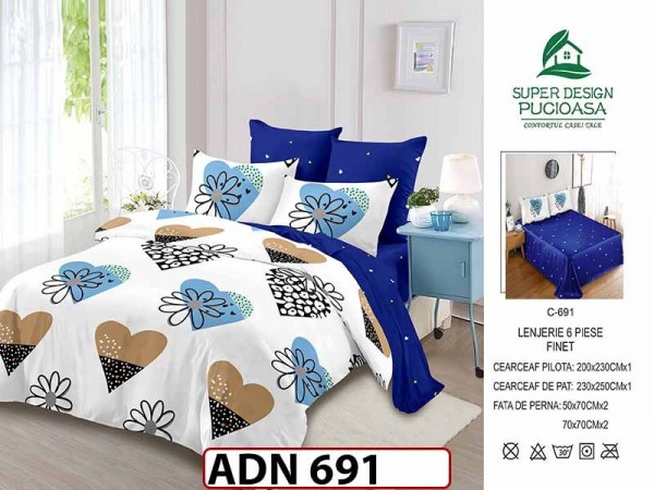 Lenjerie din finet 6 piese - ADN 691 Lenjerie din finet 6 piese - ADN 691