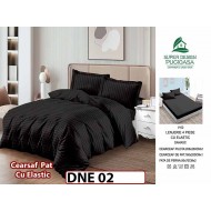 Lenjerie din damasc finet cu 4 piese, cearceaf cu elastic - DNE 02