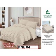 Lenjerie din damasc finet cu 4 piese, cearceaf cu elastic - DNE 04