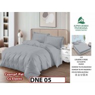 Lenjerie din damasc finet cu 4 piese, cearceaf cu elastic - DNE 05