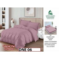 Lenjerie din damasc finet cu 4 piese, cearceaf cu elastic - DNE 06