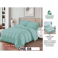 Lenjerie din damasc finet cu 4 piese, cearceaf cu elastic - DNE 08