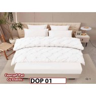 Lenjerie din Finet 6 piese cu pliuri cu Cearceaf Elastic - DOP01