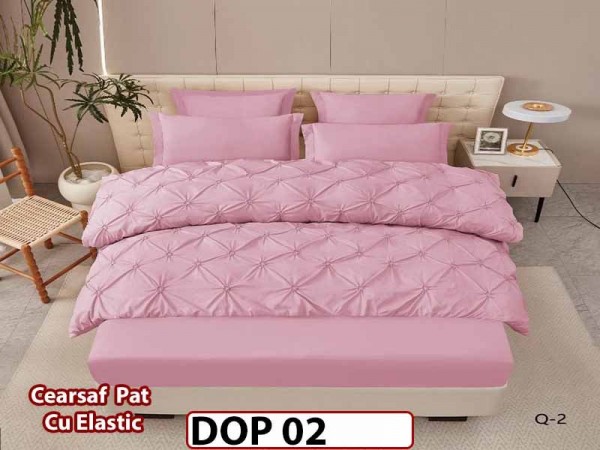 Lenjerie din Finet 6 piese cu pliuri cu Cearceaf Elastic - DOP02 Lenjerie din Finet 6 piese cu pliuri cu Cearceaf Elastic - DOP02