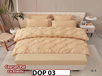 Lenjerie din Finet 6 piese cu pliuri cu Cearceaf Elastic - DOP03 Lenjerie din Finet 6 piese cu pliuri cu Cearceaf Elastic - DOP03