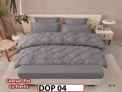 Lenjerie din Finet 6 piese cu pliuri cu Cearceaf Elastic - DOP04