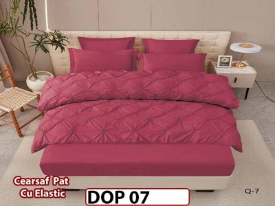 Lenjerie din Finet 6 piese cu pliuri cu Cearceaf Elastic - DOP07