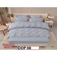 Lenjerie din Finet 6 piese cu pliuri cu Cearceaf Elastic - DOP08