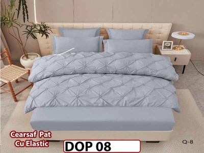 Lenjerie din Finet 6 piese cu pliuri cu Cearceaf Elastic - DOP08