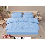 Lenjerie din Finet 6 piese cu pliuri cu Cearceaf Elastic - DOP09