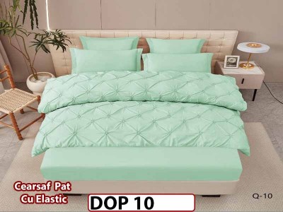 Lenjerie din Finet 6 piese cu pliuri cu Cearceaf Elastic - DOP10