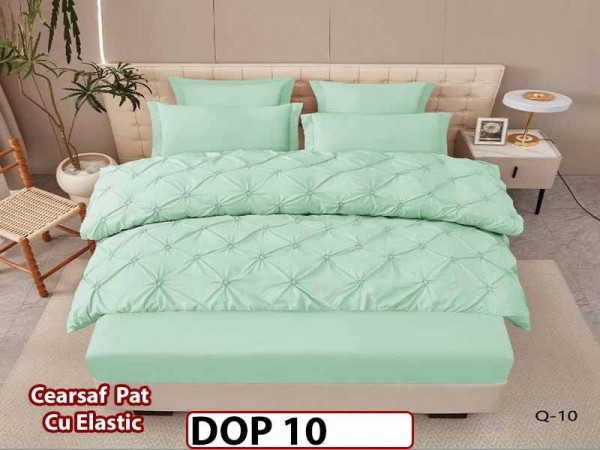 Lenjerie din Finet 6 piese cu pliuri cu Cearceaf Elastic - DOP10 Lenjerie din Finet 6 piese cu pliuri cu Cearceaf Elastic - DOP10