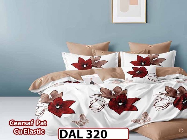 Lenjerie din finet cu 6 piese si cearceaf cu Elastic - DAL320 Lenjerie din finet cu 6 piese si cearceaf cu Elastic - DAL320