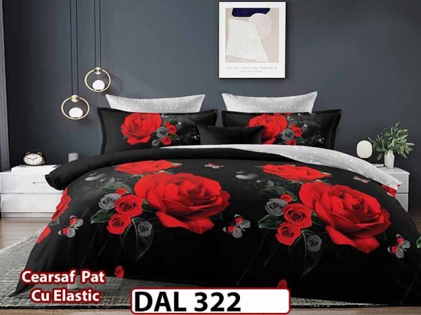 Lenjerie din finet cu 6 piese si cearceaf cu Elastic - DAL322 Lenjerie din finet cu 6 piese si cearceaf cu Elastic - DAL322