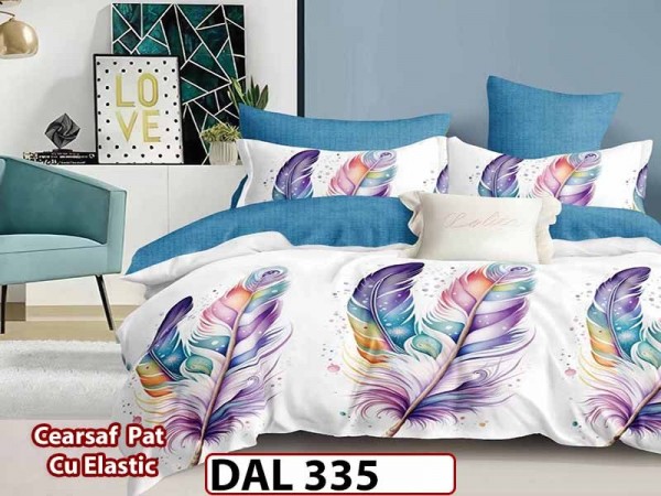Lenjerie din finet cu 6 piese si cearceaf cu Elastic - DAL335 Lenjerie din finet cu 6 piese si cearceaf cu Elastic - DAL335