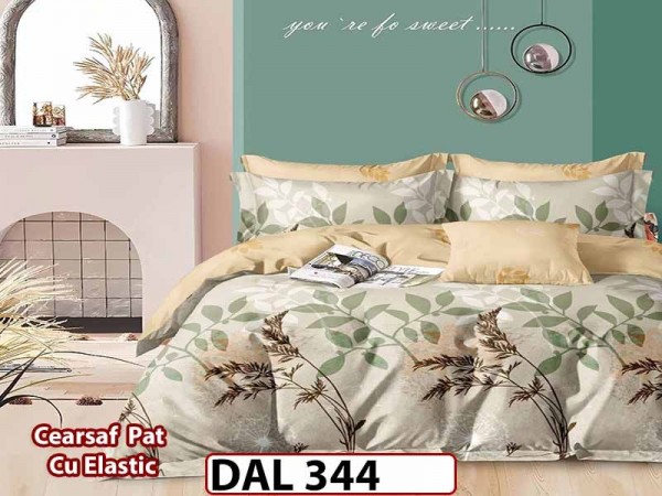 Lenjerie din finet cu 6 piese si cearceaf cu Elastic - DAL344 Lenjerie din finet cu 6 piese si cearceaf cu Elastic - DAL344