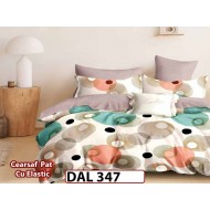 Lenjerie din finet cu 6 piese si cearceaf cu Elastic - DAL347