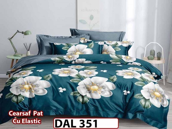 Lenjerie din finet cu 6 piese si cearceaf cu Elastic - DAL351 Lenjerie din finet cu 6 piese si cearceaf cu Elastic - DAL351
