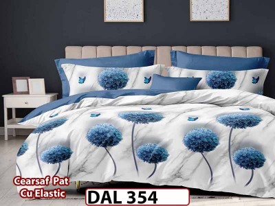 Lenjerie din finet cu 6 piese si cearceaf cu Elastic - DAL354