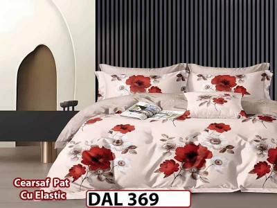 Lenjerie din finet cu 6 piese si cearceaf cu Elastic - DAL369