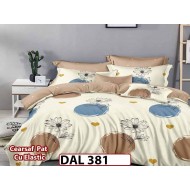 Lenjerie din finet cu 6 piese si cearceaf cu Elastic - DAL381