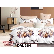 Lenjerie din finet cu 6 piese si cearceaf cu Elastic - DAL384