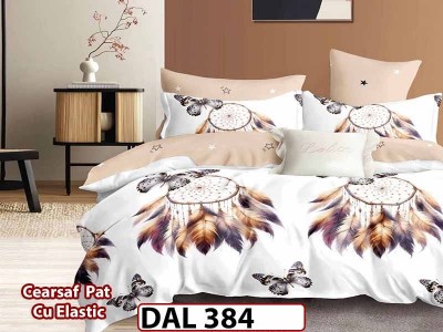 Lenjerie din finet cu 6 piese si cearceaf cu Elastic - DAL384