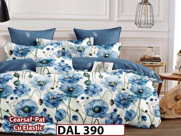 Lenjerie din finet cu 6 piese si cearceaf cu Elastic - DAL390 Lenjerie din finet cu 6 piese si cearceaf cu Elastic - DAL390