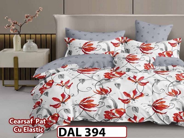 Lenjerie din finet cu 6 piese si cearceaf cu Elastic - DAL394 Lenjerie din finet cu 6 piese si cearceaf cu Elastic - DAL394