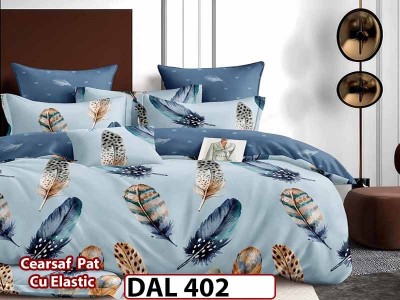 Lenjerie din finet cu 6 piese si cearceaf cu Elastic - DAL402