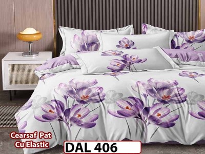 Lenjerie din finet cu 6 piese si cearceaf cu Elastic - DAL406