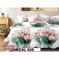 Lenjerie din finet cu 6 piese si cearceaf cu Elastic - DAL408