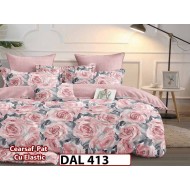 Lenjerie din finet cu 6 piese si cearceaf cu Elastic - DAL413