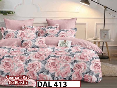 Lenjerie din finet cu 6 piese si cearceaf cu Elastic - DAL413