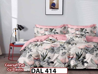 Lenjerie din finet cu 6 piese si cearceaf cu Elastic - DAL414