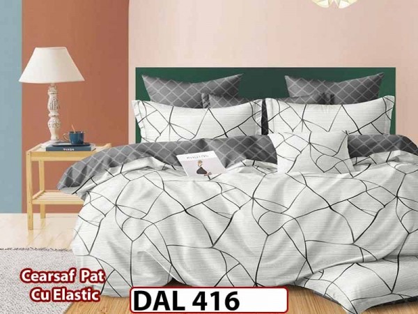 Lenjerie din finet cu 6 piese si cearceaf cu Elastic - DAL416 Lenjerie din finet cu 6 piese si cearceaf cu Elastic - DAL416