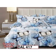 Lenjerie din finet cu 6 piese si cearceaf cu Elastic - DAL417