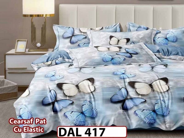 Lenjerie din finet cu 6 piese si cearceaf cu Elastic - DAL417 Lenjerie din finet cu 6 piese si cearceaf cu Elastic - DAL417