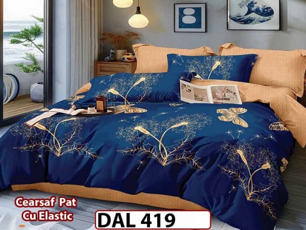 Lenjerie din finet cu 6 piese si cearceaf cu Elastic - DAL419 Lenjerie din finet cu 6 piese si cearceaf cu Elastic - DAL419