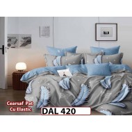 Lenjerie din finet cu 6 piese si cearceaf cu Elastic - DAL420