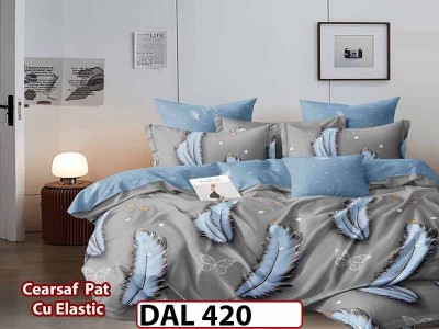 Lenjerie din finet cu 6 piese si cearceaf cu Elastic - DAL420 Lenjerie din finet cu 6 piese si cearceaf cu Elastic - DAL420