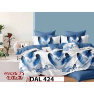 Lenjerie din finet cu 6 piese si cearceaf cu Elastic - DAL424