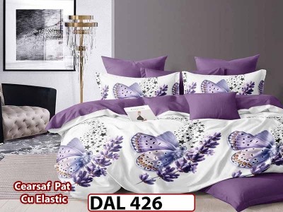 Lenjerie din finet cu 6 piese si cearceaf cu Elastic - DAL426