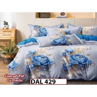 Lenjerie din finet cu 6 piese si cearceaf cu Elastic - DAL429