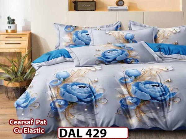Lenjerie din finet cu 6 piese si cearceaf cu Elastic - DAL429 Lenjerie din finet cu 6 piese si cearceaf cu Elastic - DAL429