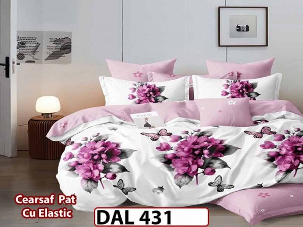 Lenjerie din finet cu 6 piese si cearceaf cu Elastic - DAL431 Lenjerie din finet cu 6 piese si cearceaf cu Elastic - DAL431
