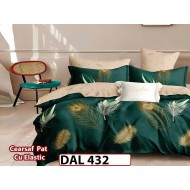 Lenjerie din finet cu 6 piese si cearceaf cu Elastic - DAL432