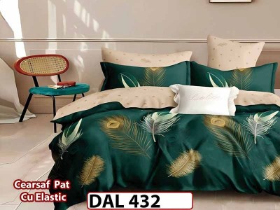 Lenjerie din finet cu 6 piese si cearceaf cu Elastic - DAL432