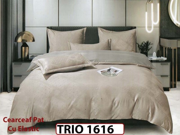 Lenjerie din finet 6 piese cearceaf cu elastic - TRIO1616 Lenjerie din finet 6 piese cearceaf cu elastic - TRIO1616